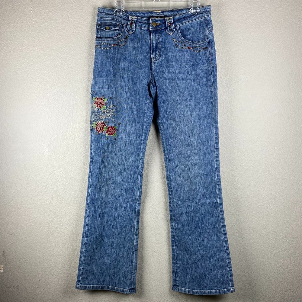 Juliette Jeans Embellished Embroidered Demin